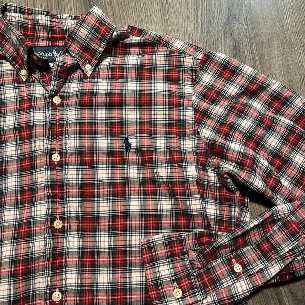 Polo Ralph Lauren Classic Fit Tartan Plaid Button Down Shirt S Red Green